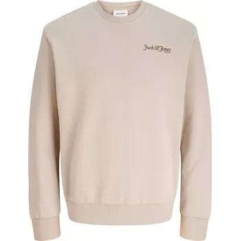 Pánská mikina Velká pánská mikina přes hlavu s potiskem na zádech Jack & Jones 12285534 béžovo-šedá (6XL)
