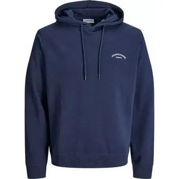Pánská mikina Velká pánská mikina přes hlavu s kapucí Jack & Jones 12295989 tmavě modrá (4XL)