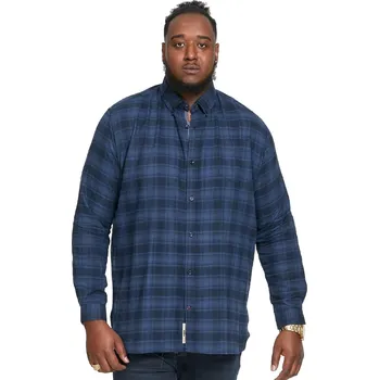Pánská košile Pánská velká flanelová kostkovaná košile s dlouhým rukávem Duke D555 Bruce modrá (4XL)