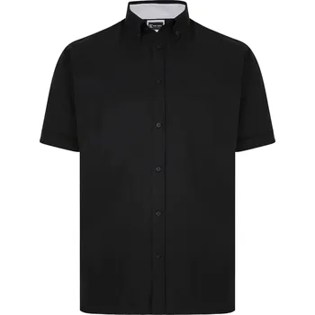 Pánská košile Pánská velká hladká košile s krátkým rukávem Kam P020 černá (7XL)
