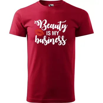 Pánské oblečení Sablio Tričko s potiskem Beauty is my business - červené M