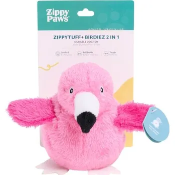 Hračka pro psa Hračka ZIPPY PAWS plyš - ZippyTuff Birdiez 2v1 Plameňák 17cm
