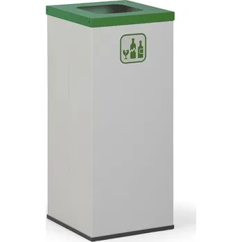 Odpadkový koš B2B Partner Koš na tříděný odpad 70 L, úchyt na pytel, šedý/zelený