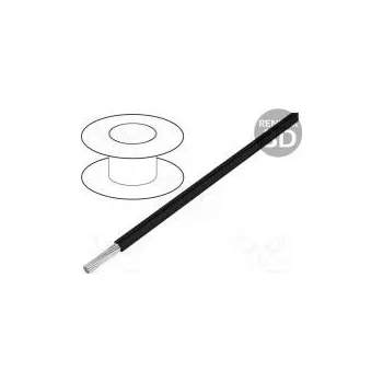 Lanko pro jízdní kolo Vodič HookUp Wire Teflon lanko Cu 32AWG černá PTFE 250V