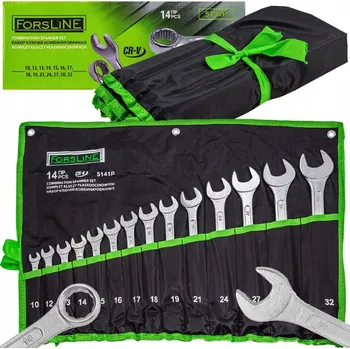 Klíč SADA OČKO-PLOCHÝCH KLÍČŮ, KLÍČE OČKOPLOCHÉ CRV 10-32 MM, 14 KUSŮ