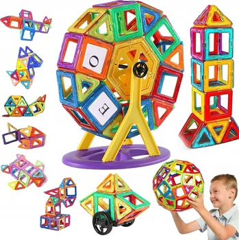 ostatní stavebnice STAVEBNICE STAVEBNICE, MAGNETICKÉ KOSTKY, EDUKAČNÍ HRAČKY PRO DĚTI 180 DÍLKŮ