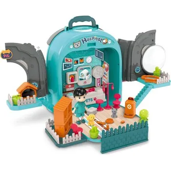 Hra na doktory Sparkys 21X-998A-1 zvířecí nemocnice v batohu pes modrá