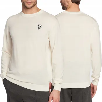 Pánský svetr Karl Lagerfeld svetr 655013-524399-990 béžový kulatý velikost L