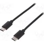 Kabel USB 2.0 z obou stran, USB C vidlice niklovaný 1m černá