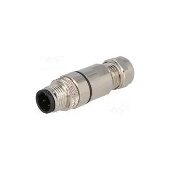 Elektrická zásuvka Zástrčka M12 PIN 4 vidlice kód D-Ethernet na kabel pájení