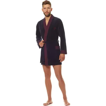 Dámská móda L&L 2090 Royal M-2XL pánský župan tmavě modrá L-176/116/112