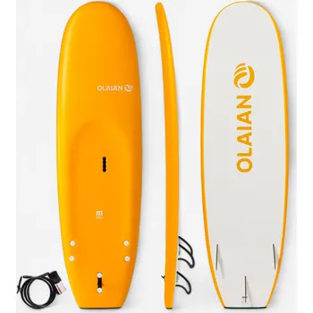 Surfové prkno OLAIAN Pěnový surf 100 6'8" s leashem a 3 ploutvičkami