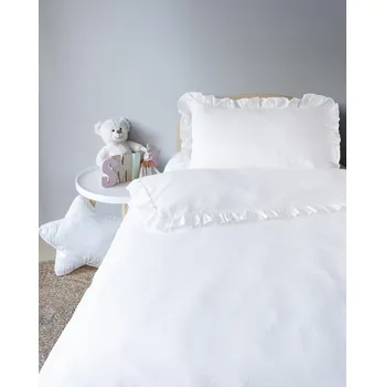 Povlečení Detexpol Povlečení do postýlky 100x135 + 40x60 cm s volánkem - Mayamoo bílé