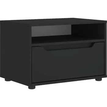 Televizní stolek TV stolek VISNES černý 60 x 40 x 38 cm s 1 zásuvkou a policí