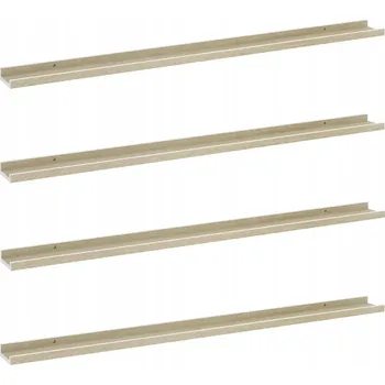 police Bílé nástěnné police MDF 115 x 9 x 3 cm, dub sonoma, 4 ks