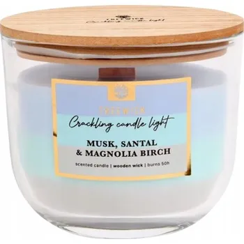 Svíčka Tradiční sójová svíčka PIŽMO, SANDÁLOVÉ DŘEVĚNÍ, MAGNOLIE BŘÍZA TreeWick 1 ks