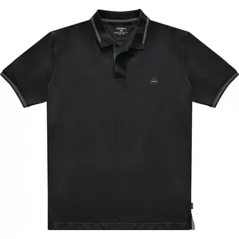 Pánské tričko Velké pánské hladké polo tričko s ozdobným límečkem Double PS-3037 černé (8XL)