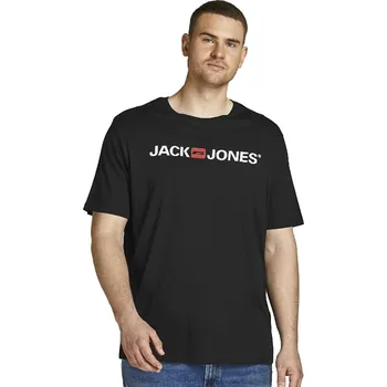 Pánské velké tričko Jack & Jones 12184987 černé (6XL)