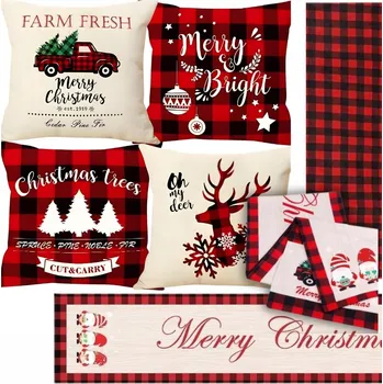 Povlak na polštářek VÁNOČNÍ POVLAK NA POLŠTÁŘ NA POLŠTÁŘ JASIEK 4KS SADA