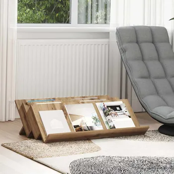 Regál na časopisy s policí Artisanový dub 90 x 53 x 28,5 cm