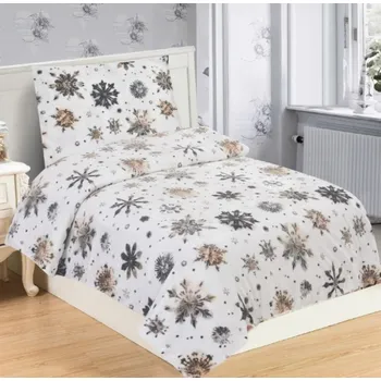 Povlečení Mikroplyšové povlečení Brown flake 200x140cm+90x70cm TiaHome