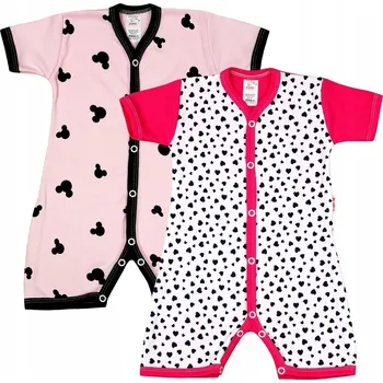 Kojenecký overall OVERAL KR rampers 2SACK PINK Mouse Heart 74 KLEKLE