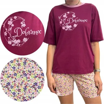 Dámské pyžamo DÁMSKÉ PYŽAMO KRÁTKÝ RUKÁV KRÁTKÉ KRAŤASY BAVLNĚNÉ POLSKÝ NÁPIS M