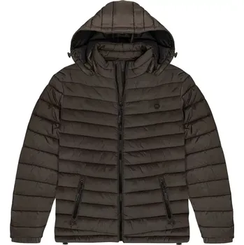 Velká pánská prošívaná bunda s kapucí Double Urban Outfitters MJK-2045 hnědá (4XL)