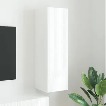 Televizní stolek TV wall cabinet Nástěnný Bílá 30 x 31 x 100 cm kompozitní dřevo