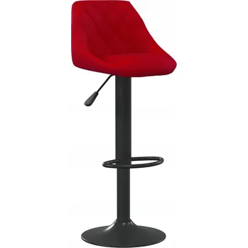 Barová židle Sametová barová Barová Židle vínově červená 46x44x(82-103)cm
