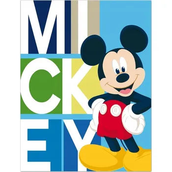 Dětská deka Fleecová deka myšák Mickey 100x140 cm pro děti, hřejivá a měkká