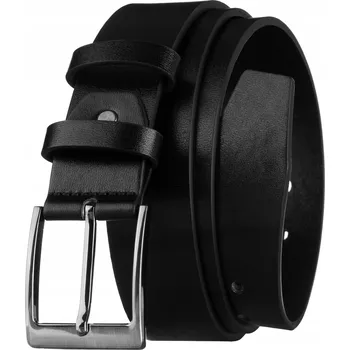 Opasek Pásek męski klasyczny ke kalhotám s klasickou sponou z eko kůže, černý