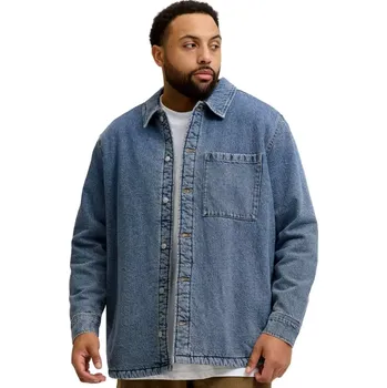 Oblečení a móda Velká pánská zateplená džínová bunda Jack & Jones 12286912 modrá (6XL)