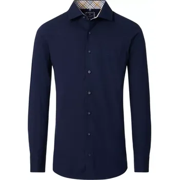 Pánská košile Velká pánská hladká košile s dlouhým rukávem Redmond 252000111-190 tmavě modrá (4XL)