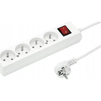 Napájecí kabel PRODLUŽOVACÍ KABEL 4 ZÁSUVKY 2P+UZ 10A 1,5M BÍLÝ s VYPÍNAČEM T-105940 JONEX SZCZECINEK