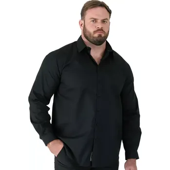 Pánská košile Velká pánská košile s dlouhým rukávem Duke D555 Corbin černá (5XL)