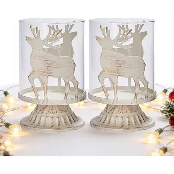 Svícen Skleněný svícen / lucerna Glamour, sada 2 kusů na noze