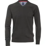 Velký pánský svetr přes hlavu s výstřihem do V Redmond 600-79 tmavě šedý (5XL)