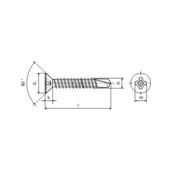 Spojovací materiál Samovrtný šroub DIN 7504 P 5,5 x 38 ZB Balení: 500 ks CCDDB55038BF5K