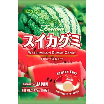 Bonbon Želé Bonbony Kasugai Watermelon Gummy Candy 107g Kasugai 107 g