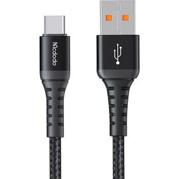 Náhradní díl pro mobilní telefon Mcdodo – datový kabel (CA-2271) – USB na Type-C, nylonové opletení, hliníková slitina, podpora QC4.0/3.0, 1m – černý