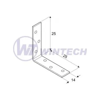 Stavebniny Úhelník úzký KW 25, 25x25x14, 1 ks TKAA025025A