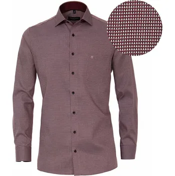 Pánská košile Casa Moda velká pánská elegantní košile s dlouhým rukávem 393310700-404 NON IRON bordó (56R)