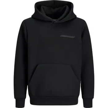 Oblečení a móda Velká pánská sportovní mikina přes hlavu s kapucí Jack & Jones 12288182 černá (5XL)