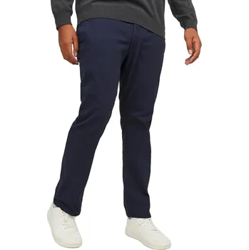 Oblečení a móda Jack & Jones velké pánské kalhoty chinos 12243603 navy blue (46SS)