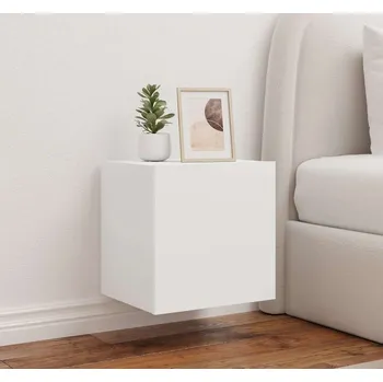 Komoda vidaXL Nástěnné TV skříňky s LED 2 ks 40,5 x 35 x 40 cm [837257] Barva: Bílá