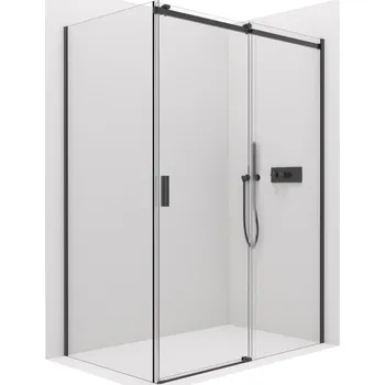 CERANO Sprchový kout Santoro L/P 8mm černá mat, transparent sklo 160x80 posuvný