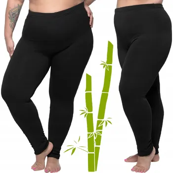 Dámské legíny DÁMSKÉ ZATEPLENÉ LEGÍNY ČERNÉ BAMBUSOVÉ KALHOTY 3XL/4XL