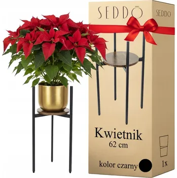 Stojan na květiny DRŽÁK NA KVĚTINÁČ STOJÍCÍ KOVOVÝ DŘEVĚNÝ LOFT VYSOKÝ 60 cm STOJAN KVĚTINY ROSTLINY