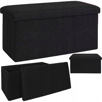 Taburet Čalouněný Taburet HowHomely černý